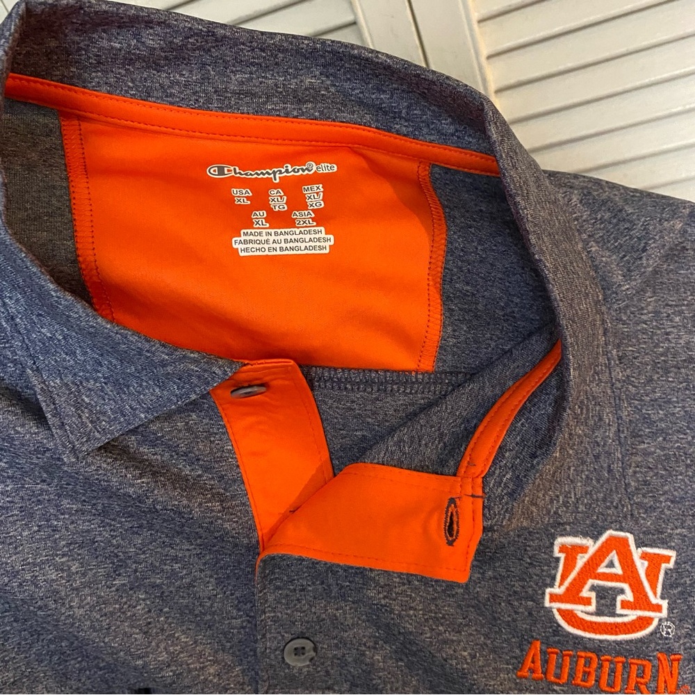 Champion Elite Size XL Auburn Tigers Polo Blue/Orange War Eagle - Picture 7 of 7